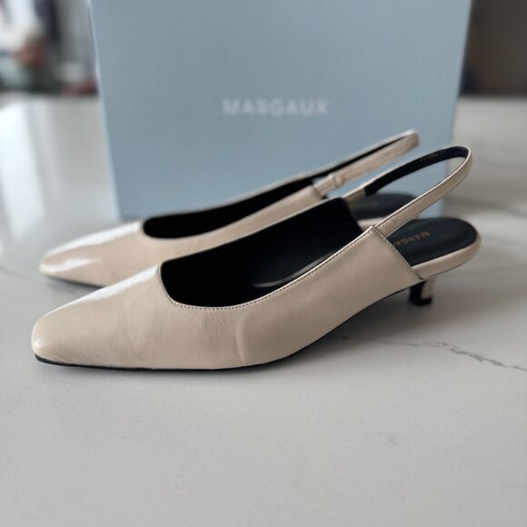 BRAND NEW Margaux The Sofia Sling - Ecru Crinkle Patent (39) - Picture 14 of 14